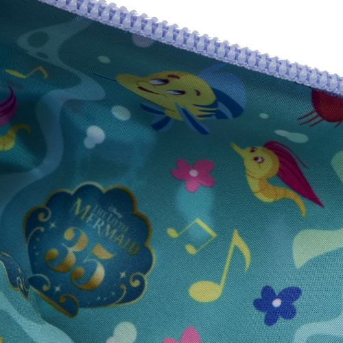 Disney: The Little Mermaid 35th Anniversary 'Life is the Bubbles' All-Over Print Nylon Wristlet Wallet