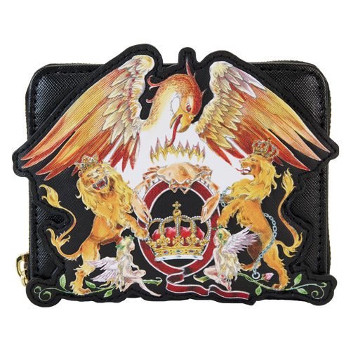 Queen Logo Crest Zip-Around Wallet