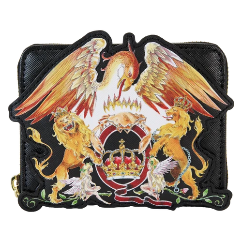 Queen Logo Crest Zip-Around Wallet