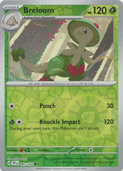 SV Temporal Forces 007/162 Breloom (Reverse Holo)