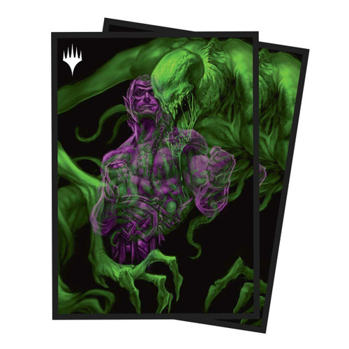 MTG Duskmourn Deck Protector Sleeves featuring Tyvar, the Pummeler (Double Exposure Alt) (100)