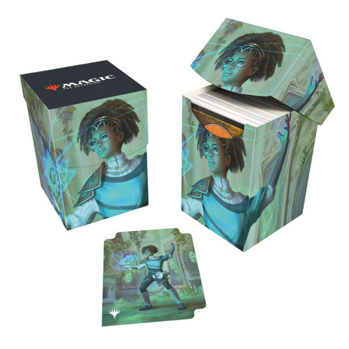 MTG Duskmourn 100+ Deck Box Commander featuring Zimone, Mystery Unraveler (Commander)