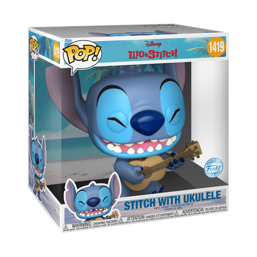 POP! Disney - Lilo & Stitch #1419 Stitch with Ukulele 10-Inch Jumbo Sized