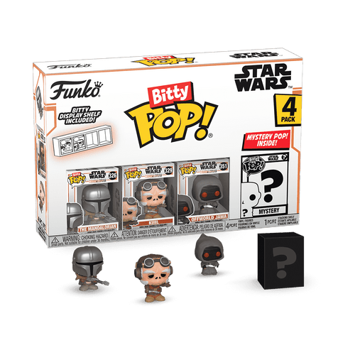 Bitty POP! The Mandalorian: The Mandalorian, Kuiil & Offworld Jawa 4-Pack