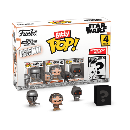 Bitty POP! The Mandalorian: The Mandalorian, Kuiil & Offworld Jawa 4-Pack