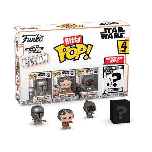 Bitty POP! The Mandalorian: The Mandalorian, Kuiil & Offworld Jawa 4-Pack