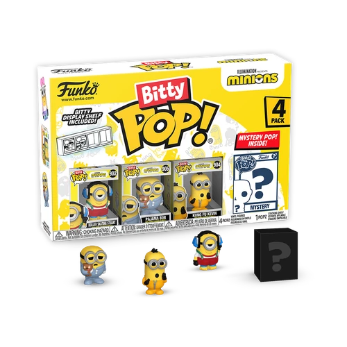 Bitty POP! Minions: Skating Stuart, Pajama Bob & Kung Fu Kevin 4-Pack