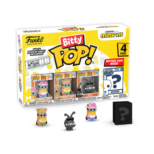 Bitty POP! Minions: Tourist Jerry, Tourist Dave & Kyle 4-Pack