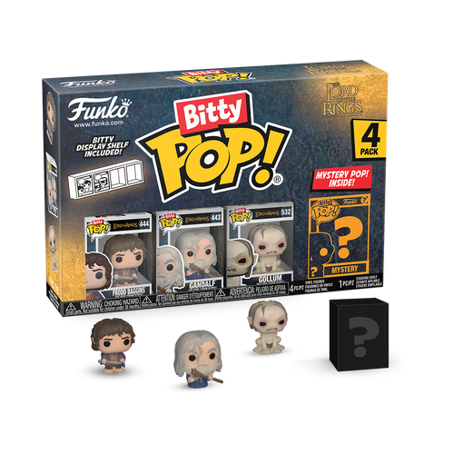 Bitty POP! The Lord of the Rings: Frodo Baggins, Gandalf & Gollum 4-Pack