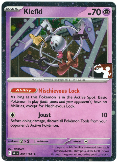 Scarlet & Violet (Base Set) 096/198 Klefki (Prize Pack League Promo Cosmo Holo)