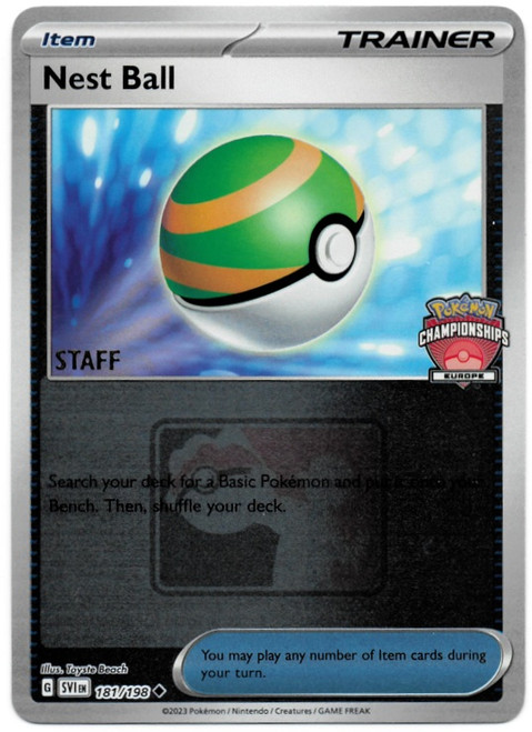 Scarlet & Violet (Base Set) 181/198 Nest Ball (Regional League Promo - Europe STAFF)