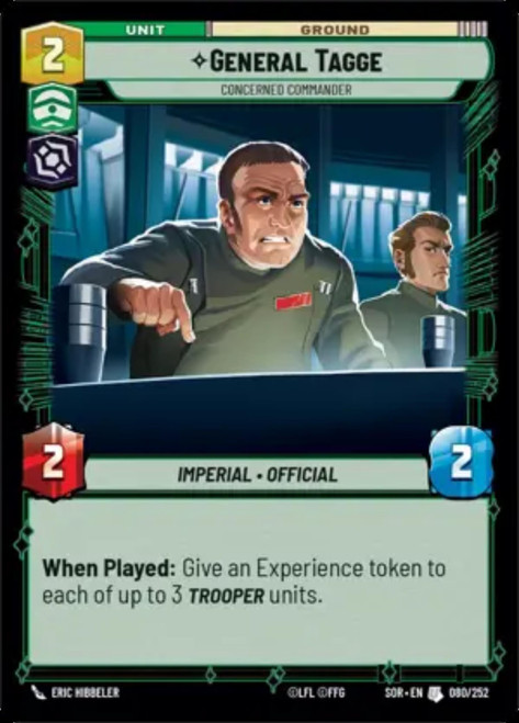General Tagge, Converned Commander