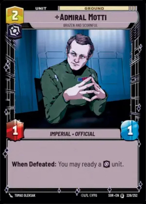 Admiral Motti, Brazen and Scornful