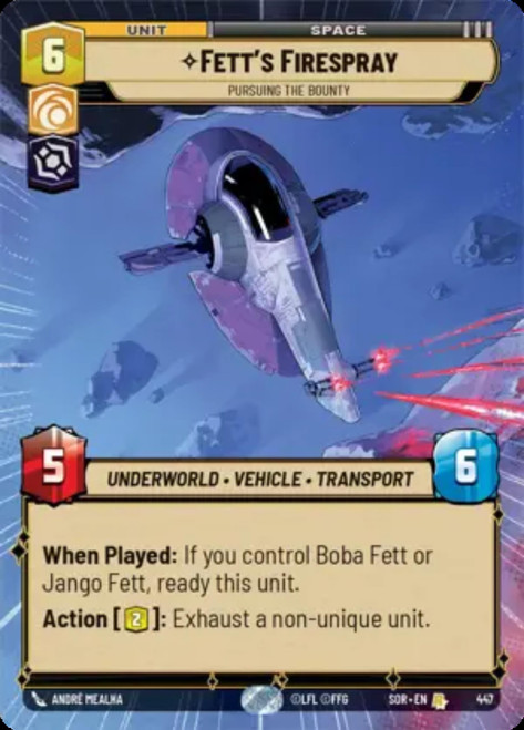 Fett's Firespray, Pursuing the Bounty (Hyperspace Frame)