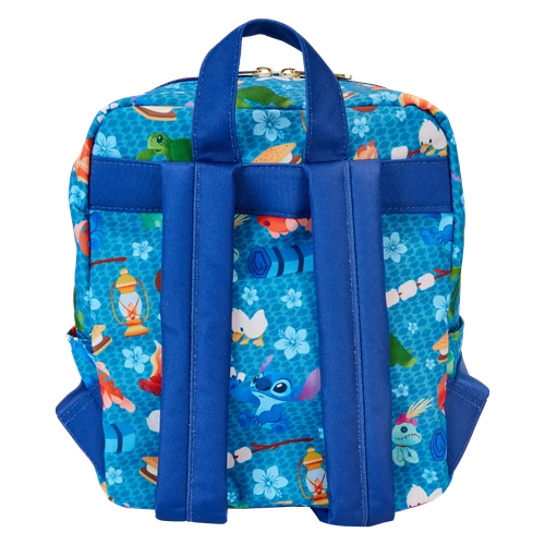 Disney: Lilo & Stitch Camping Cuties All-Over Print Nylon Square Mini Backpack