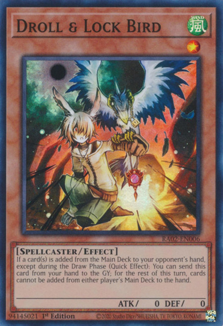 RA02-EN006 Droll & Lock Bird (Platinum Secret Rare)