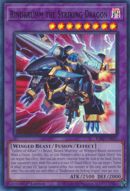 RA02-EN025 Rindbrumm the Striking Dragon (Platinum Secret Rare)