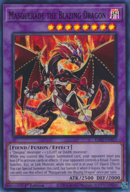RA02-EN022 Masquerade the Blazing Dragon (Quarter Century Secret Rare)