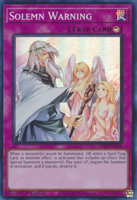 RA02-EN078 Solemn Warning (Ultimate Rare)