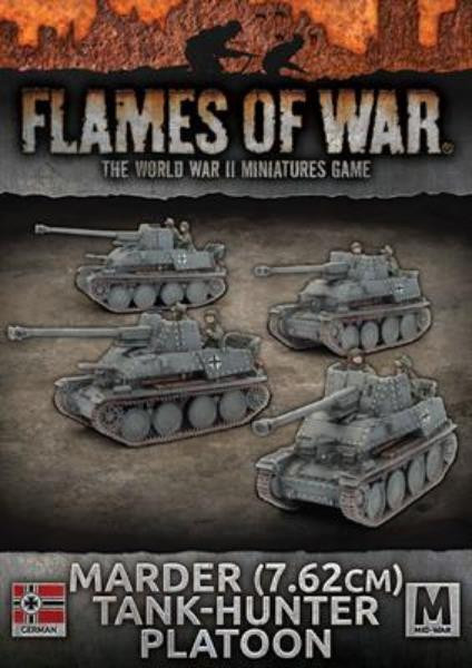 Flames of War - German - Marder (7.62 cm) Tank Hunter Platoon (x4, Resin/Metal)