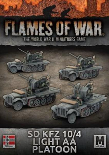 Flames of War - German - Sd Kfz 10/4 Light AA Platoon (x4, Resin/Metal)