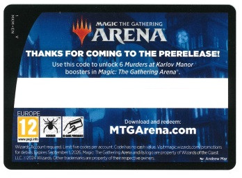 Murders at Karlov Manor - Code Card