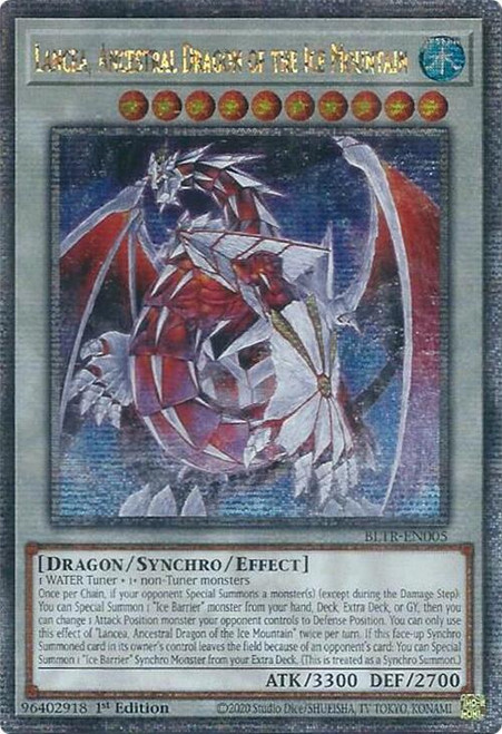 BLTR-EN005 Lancea, Ancestral Dragon of the Ice Mountain (Quarter Century Secret Rare)