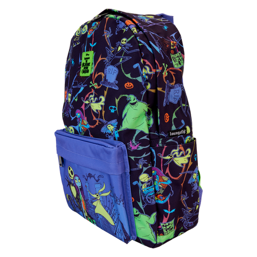 Disney: The Nightmare Before Christmas Neon Glow All-Over Print Nylon Full-Size Backpack