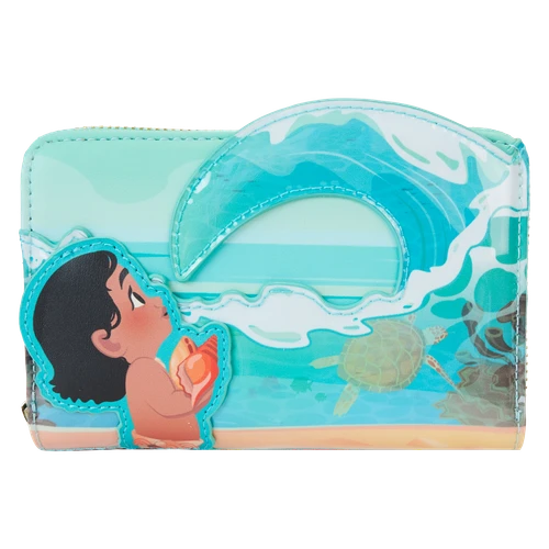 Disney: Young Moana Ocean Waves Zip Around Wallet