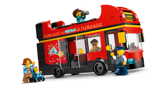 City Red Double-Decker Sightseeing Bus Toy Set 60407