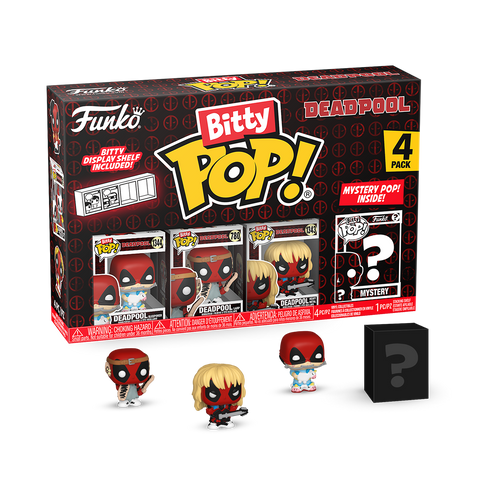 Bitty POP! Deadpool: Sleepover, Larp & Heavy Metal 4-Pack