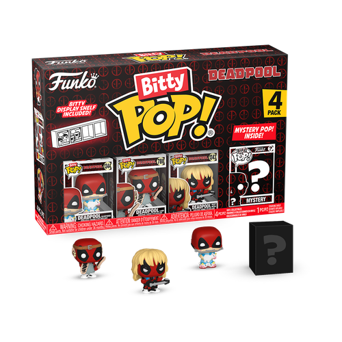 Bitty POP! Deadpool: Sleepover, Larp & Heavy Metal 4-Pack