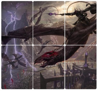 Flight of the Witch-King - Set of 6 Holiday Scene Art Cards | The Lord of the Rings Commander