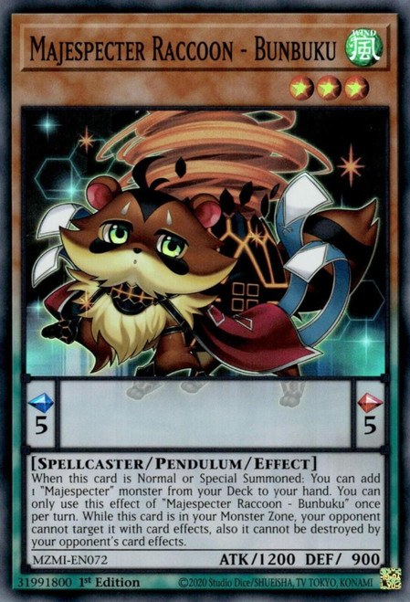MZMI-EN072 Majespecter Raccoon - Bunbuku (Super Rare)