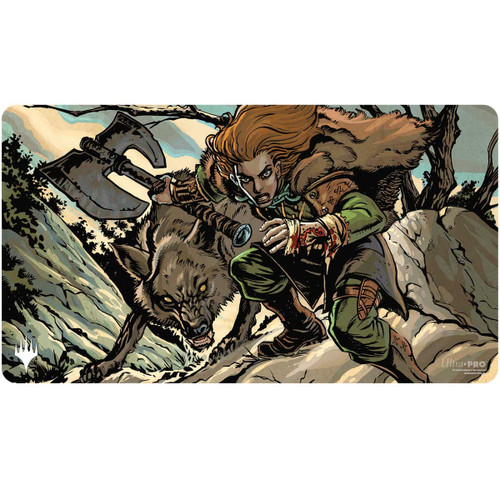MTG Innistrad Remastered Double Sided Playmat Multi Mythic featuring Ravager of the Fells and Huntmaster of the Fells