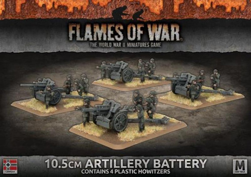 Flames of War - German - 10.5cm Artillery Battery (x4, Plastic)