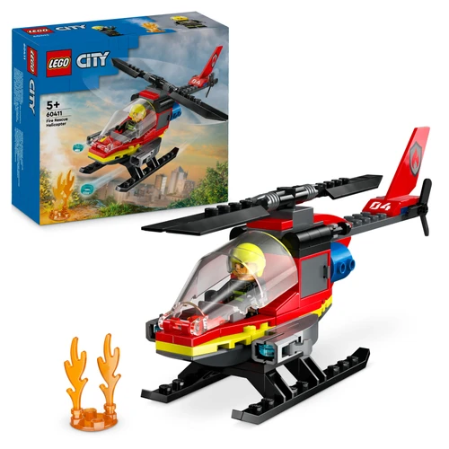 City Fire Rescue Helicopter Toy Vehicle Set 60411