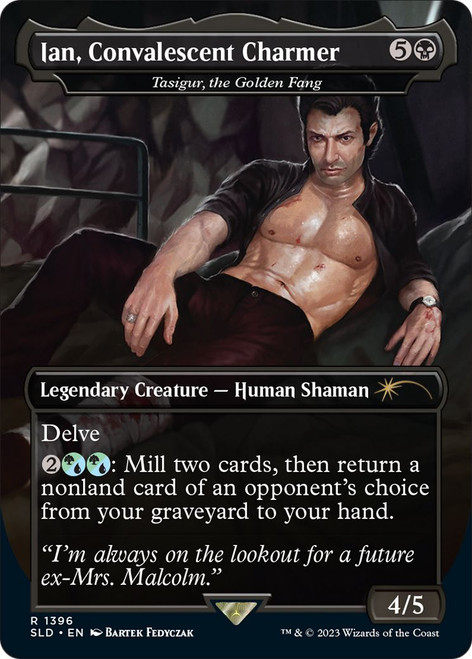 Tasigur, the Golden Fang [Ian, Convalescent Charmer] (Secret Lair - Jurassic World: Dr. Ian Malcolm)