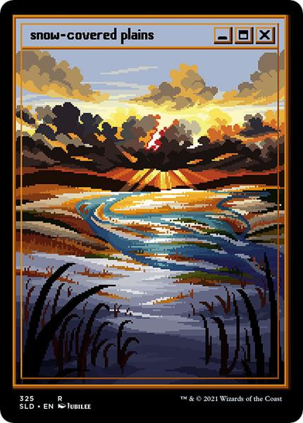 Snow-Covered Plains (Foil) (Secret Lair - Pixelsnowlands.jpg)