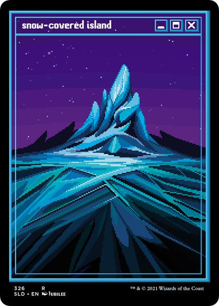 Snow-Covered Island (Etched Foil) (Secret Lair - Pixelsnowlands.jpg)