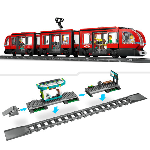 City Downtown Tram and Station Building Toy Set 60423
