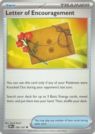 SV Obsidian Flames 189/197 Letter of Encouragement (Prize Pack League Promo Non-Holo)