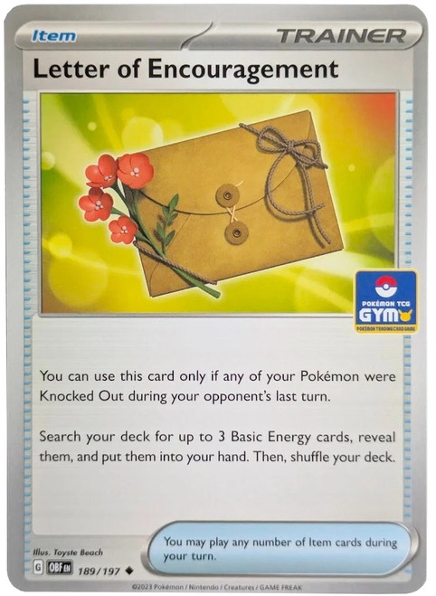 SV Obsidian Flames 189/197 Letter of Encouragement (Gym Stamp)