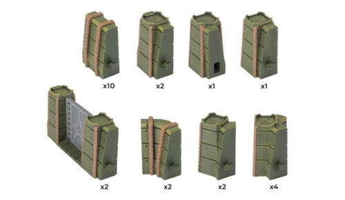 Battlefield in a Box HexTech: Dropbase Delta - Fortress Walls