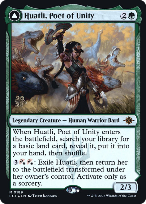 Huatli, Poet of Unity // Roar of the Fifth People (Prerelease Foil)