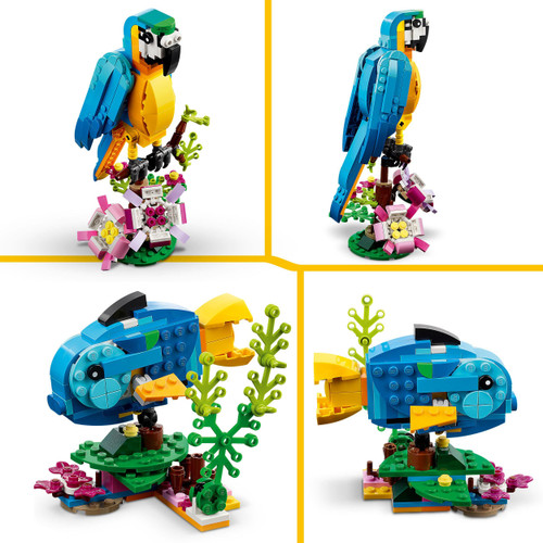 Creator 3in1 Exotic Parrot Animals Building Set 31136