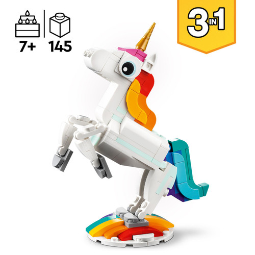 Creator 3in1 Magical Unicorn Toy Animal Playset 31140