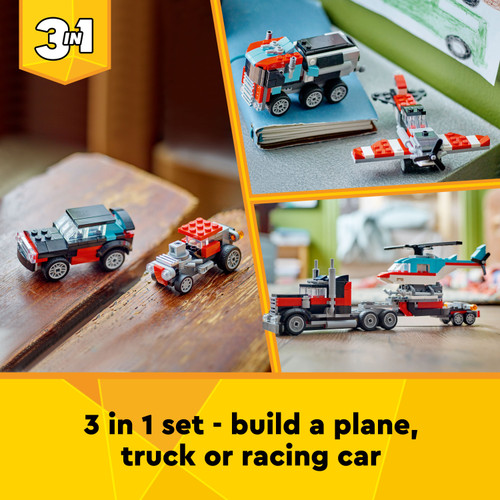 Creator 3in1 Flatbed Truck with Helicopter Set 31146