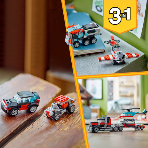 Creator 3in1 Flatbed Truck with Helicopter Set 31146