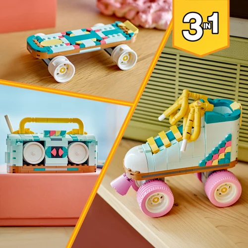 Creator 3in1 Retro Roller Skate & Toy Skateboard 31148